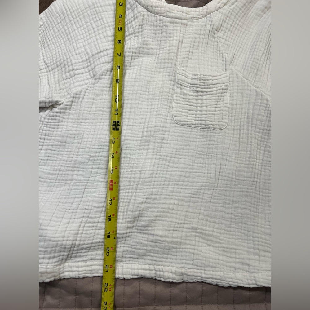 Madewell Cream Lightspun Renwood Button-Back Top SzXS BohoChic Whimsical Coastal - Picture 8 of 8